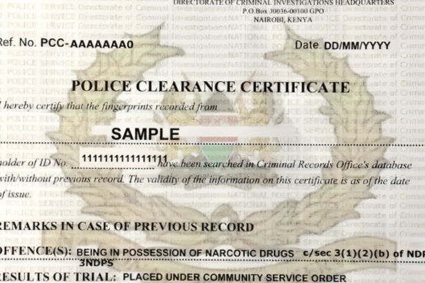 A certificate of good conduct