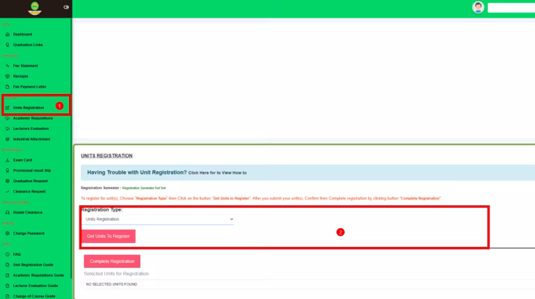 The process of registering for units is at the MUST Students Portal. Photo: UGC
