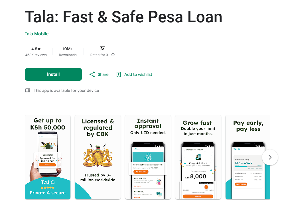 Tala Loan App on Google Play Store